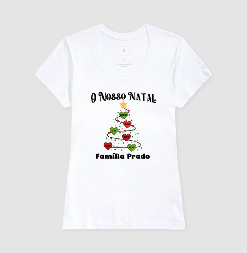 Camiseta Personalizada Árvore de natal com nomes