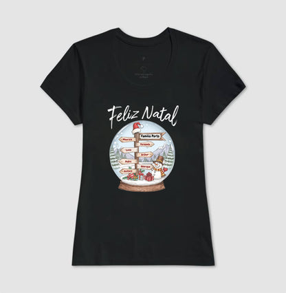 Camiseta Personalizada Globo de Neve Natal