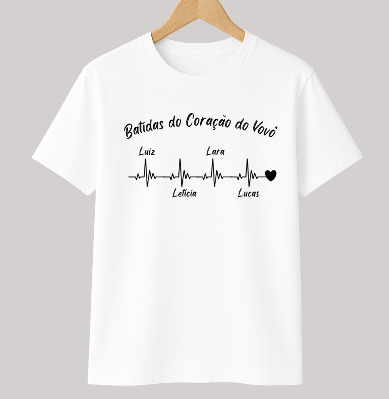 Camiseta Personalizada - Batidas do Coração do Vovô