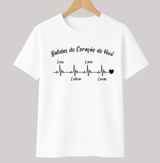 Camiseta Personalizada - Batidas do Coração do Vovô