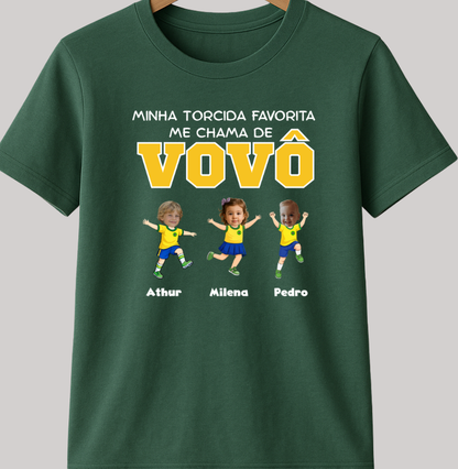 Camiseta Personalizada Vovô/Vovó Minha torcida favorita - Copa do Mundo