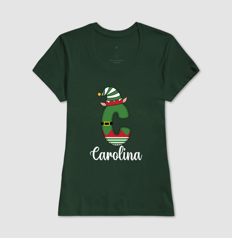 Camiseta Personalizada Letra de Natal verde