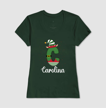 Camiseta Personalizada Letra de Natal verde