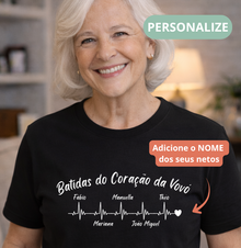 Camiseta Personalizada - Batidas do Coração da Vovó