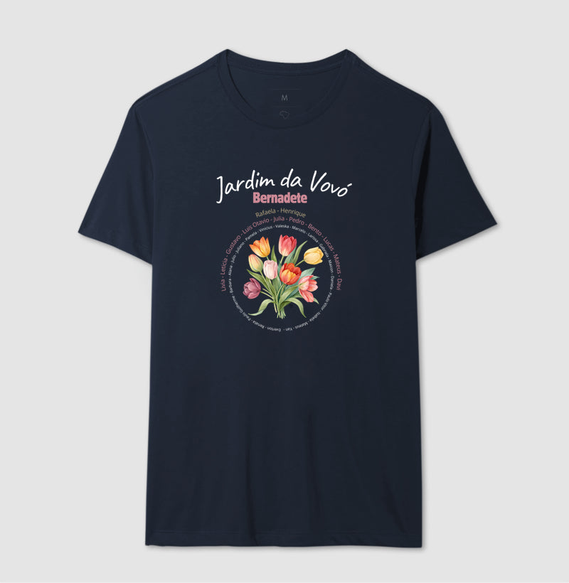 Camiseta Personalizada Jardim da Vovó, Bisavó Buquê de Flores