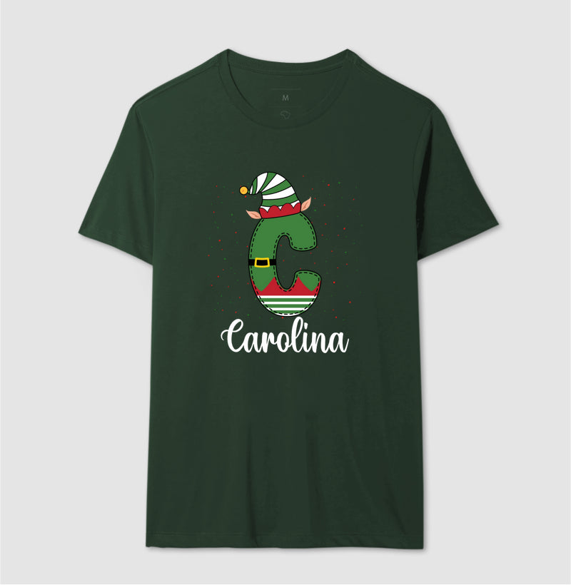 Camiseta Personalizada Letra de Natal verde