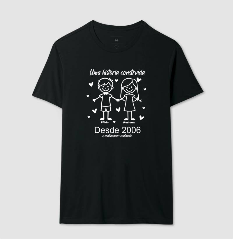 Camiseta Personalizada Casal Bonequinhos, uma história juntos