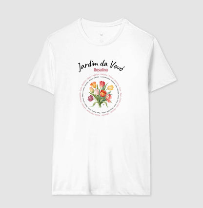 Camiseta Personalizada Jardim da Vovó, Bisavó Buquê de Flores