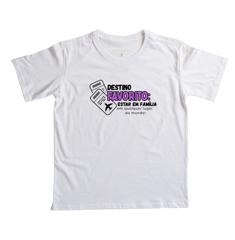 Camiseta Infantil Viagem Família meu Destino Favorito
