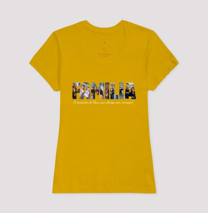 Camiseta - Família Letras com Fotos