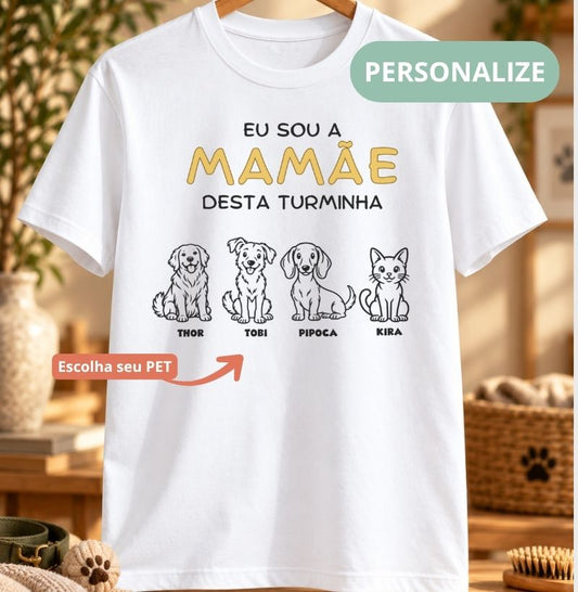 Camiseta Personalizada Mãe Pet Turminha