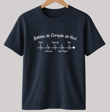 Camiseta Personalizada - Batidas do Coração do Vovô