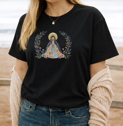 Camiseta Virgem Maria Aquarela