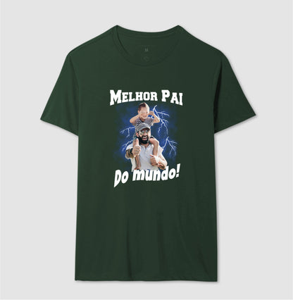 Camiseta Bootleg Personalizada - Melhor Pai do Mundo com fotos