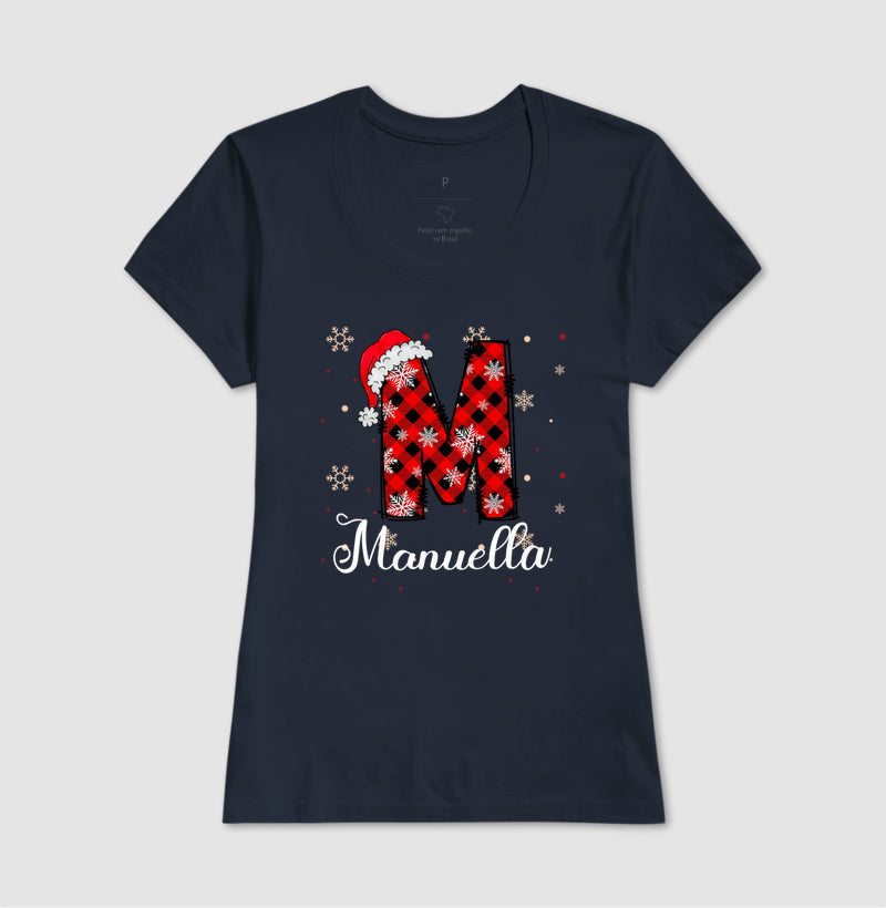 Camiseta Personalizada Natal Inicial do Nome