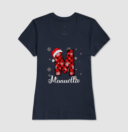 Camiseta Personalizada Natal Inicial do Nome