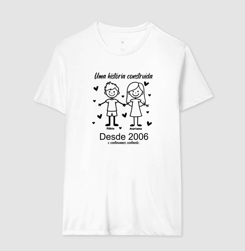 Camiseta Personalizada Casal Bonequinhos, uma história juntos