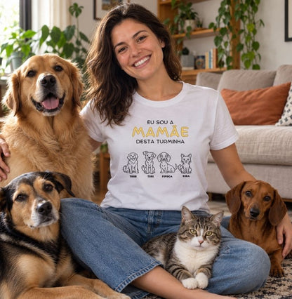 Camiseta Personalizada Mãe Pet Turminha