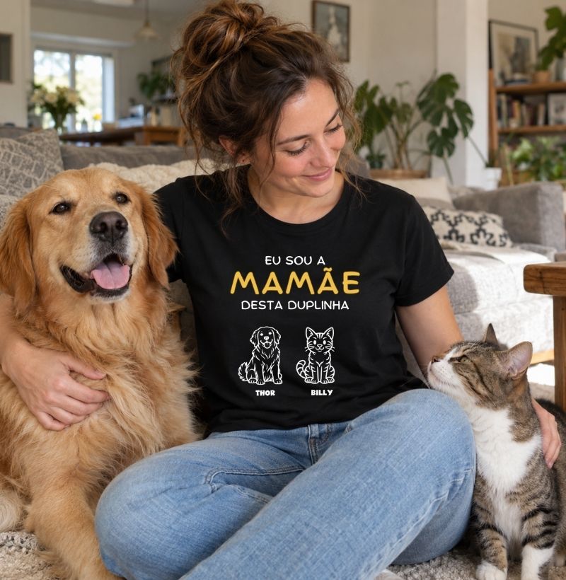 Camiseta Personalizada Mãe Pet Turminha