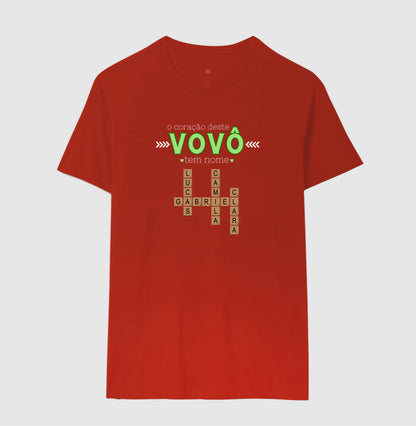 Camiseta Personalizada o coração do Vovô tem nome