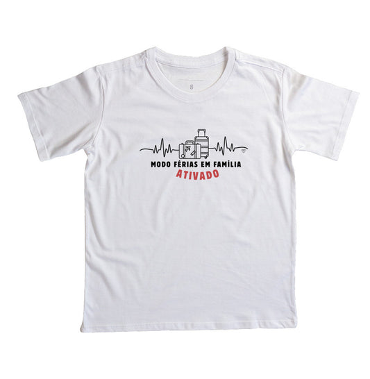 Camiseta Infantil- Modo Férias em Família Ativado