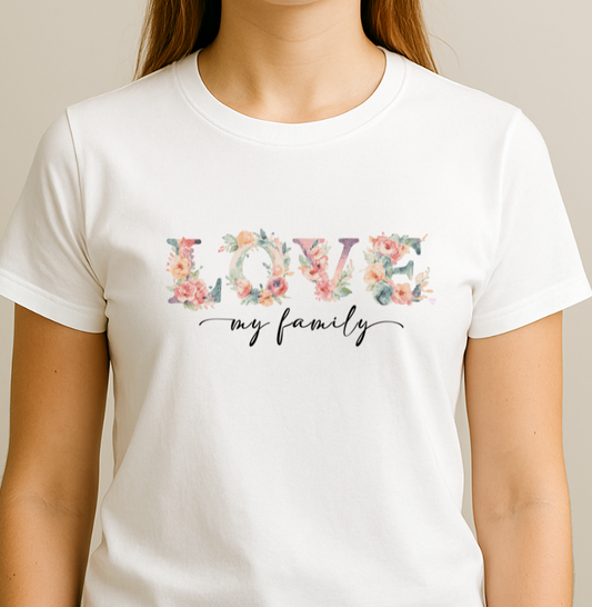 Camiseta - Floral Love My Family