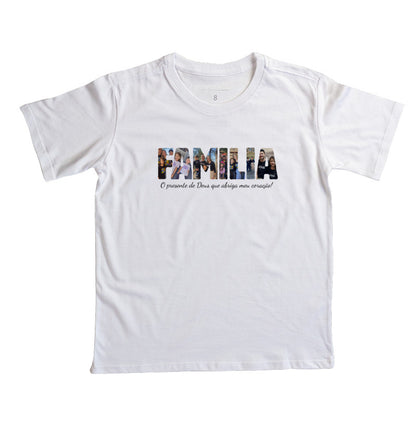Camiseta - Família Letras com Fotos