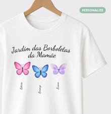 Camiseta Personalizada Jardim das Borboletas da Mamãe