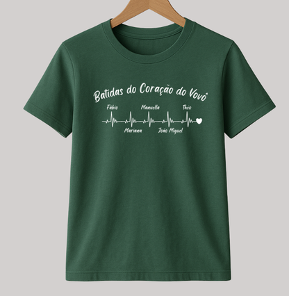 Camiseta Personalizada - Batidas do Coração do Vovô