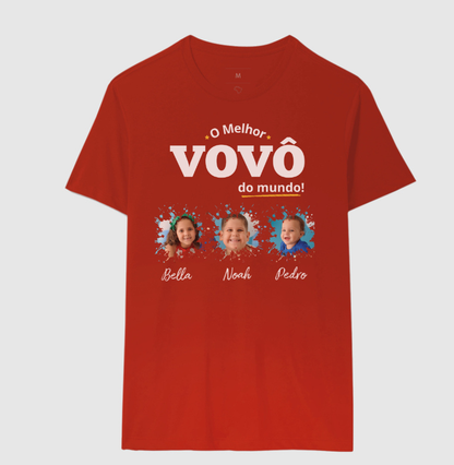 Camiseta Personalizada Melhor  Vovô do Mundo mini fotos