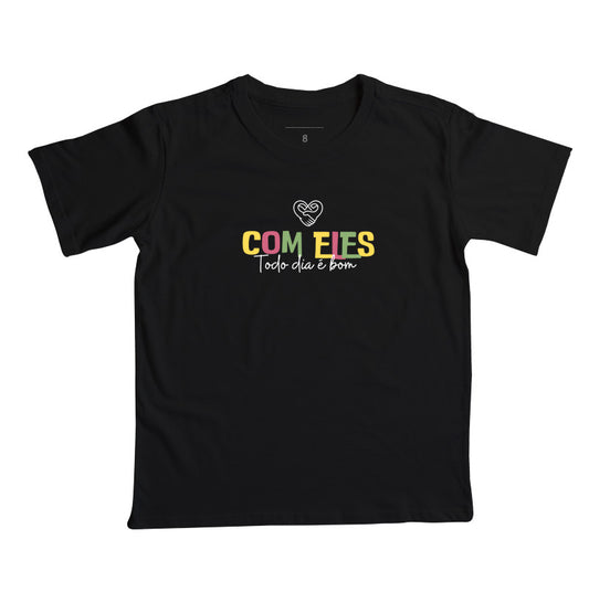 Camiseta Infantil Família Com eles todo dia é bom