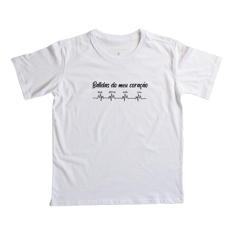 Camiseta Infantil Personalizada Batidas do meu coração