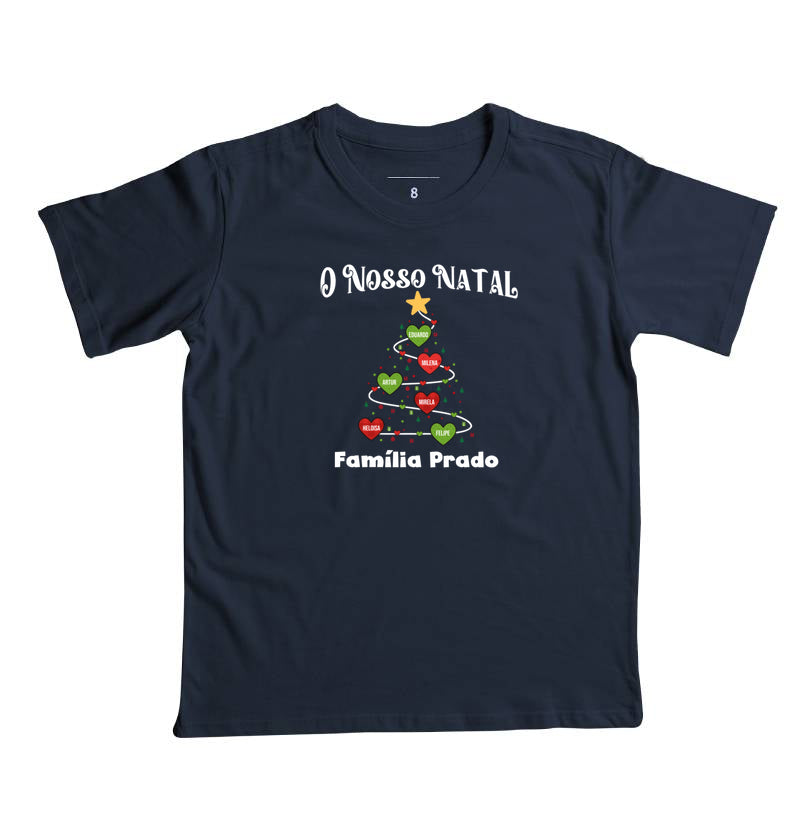 Camiseta Infantil Personalizada Árvore de natal com nomes