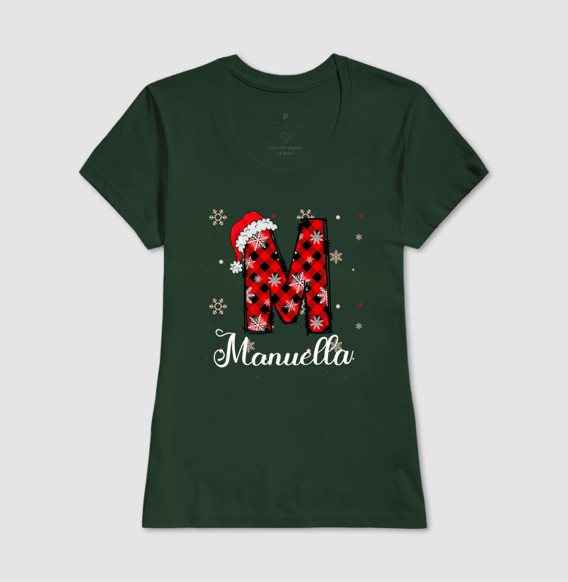 Camiseta Personalizada Natal Inicial do Nome