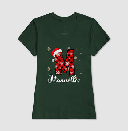 Camiseta Personalizada Natal Inicial do Nome