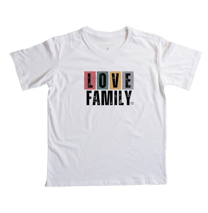 Camiseta Infantil Love Family colorida