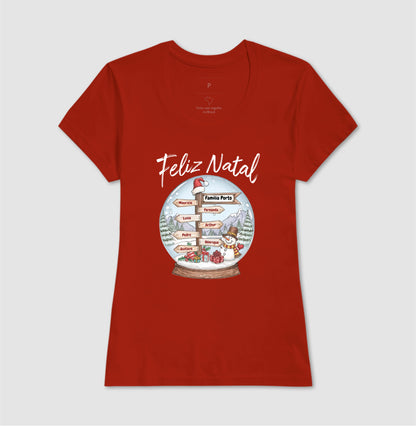 Camiseta Personalizada Globo de Neve Natal