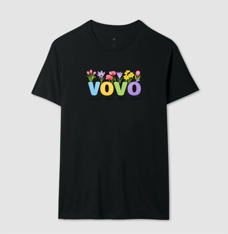 Camiseta Personalizada Vovó com Flores