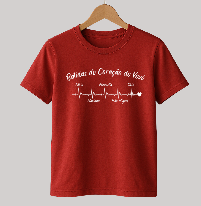 Camiseta Personalizada - Batidas do Coração do Vovô