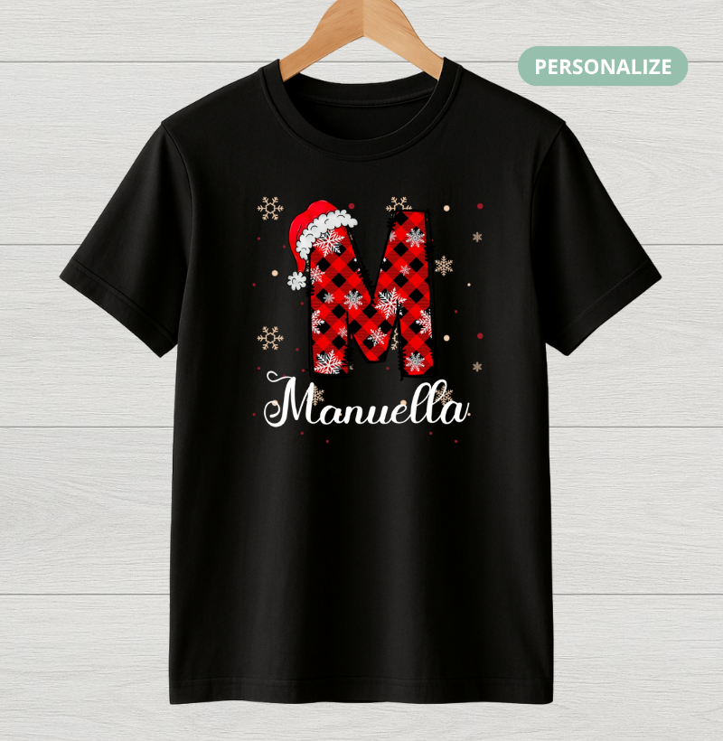 Camiseta Personalizada Natal Inicial do Nome