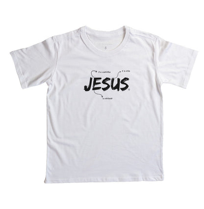 Camiseta Infantil Jesus é o caminho, verdade e vida