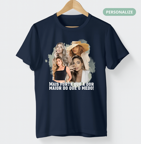 Camiseta Bootleg Personalizada - Mais Forte que a dor
