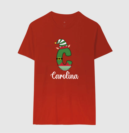 Camiseta Personalizada Letra de Natal verde