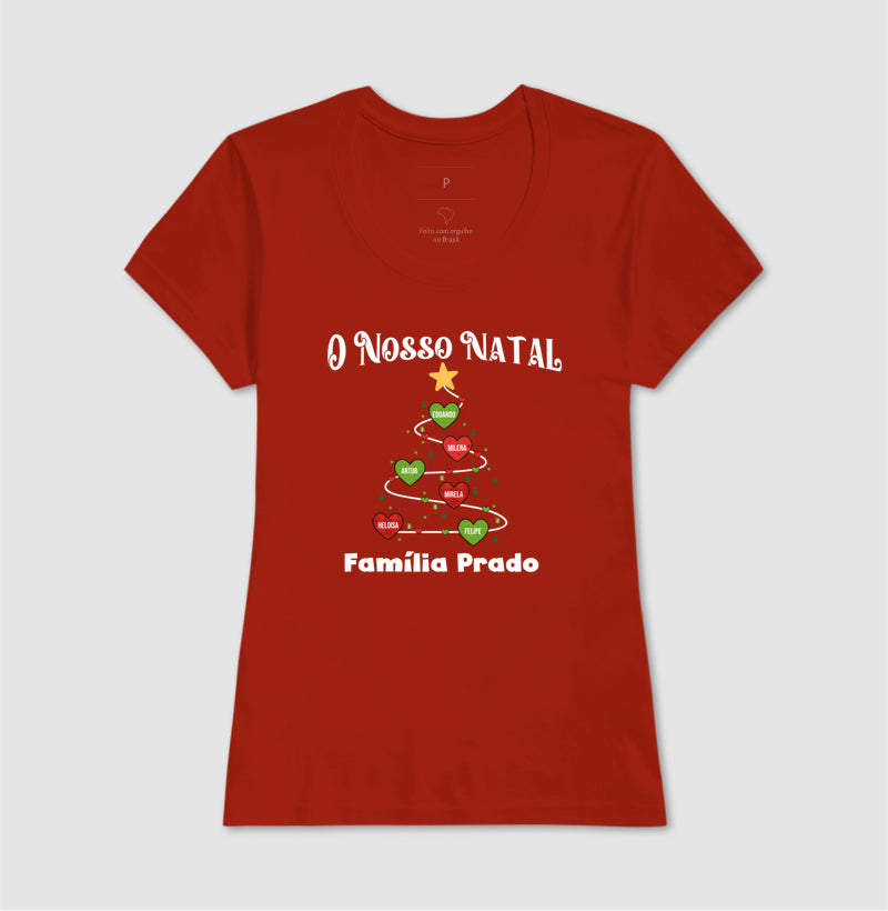 Camiseta Personalizada Árvore de natal com nomes