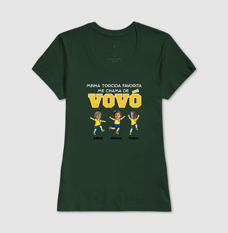 Camiseta Personalizada Vovô/Vovó Minha torcida favorita - Copa do Mundo