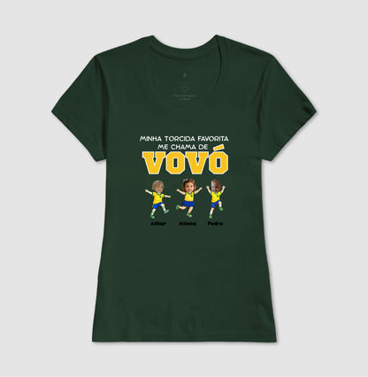 Camiseta Personalizada Vovô/Vovó Minha torcida favorita - Copa do Mundo
