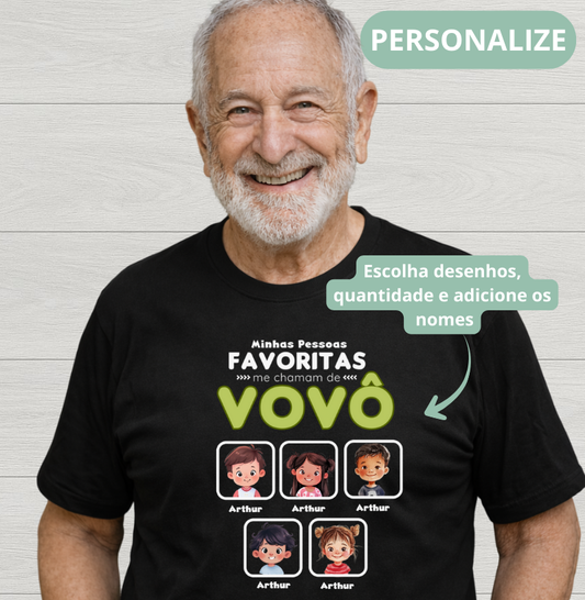 Camiseta Personalizada minhas pessoas favoritas me chamam de VOVÔ