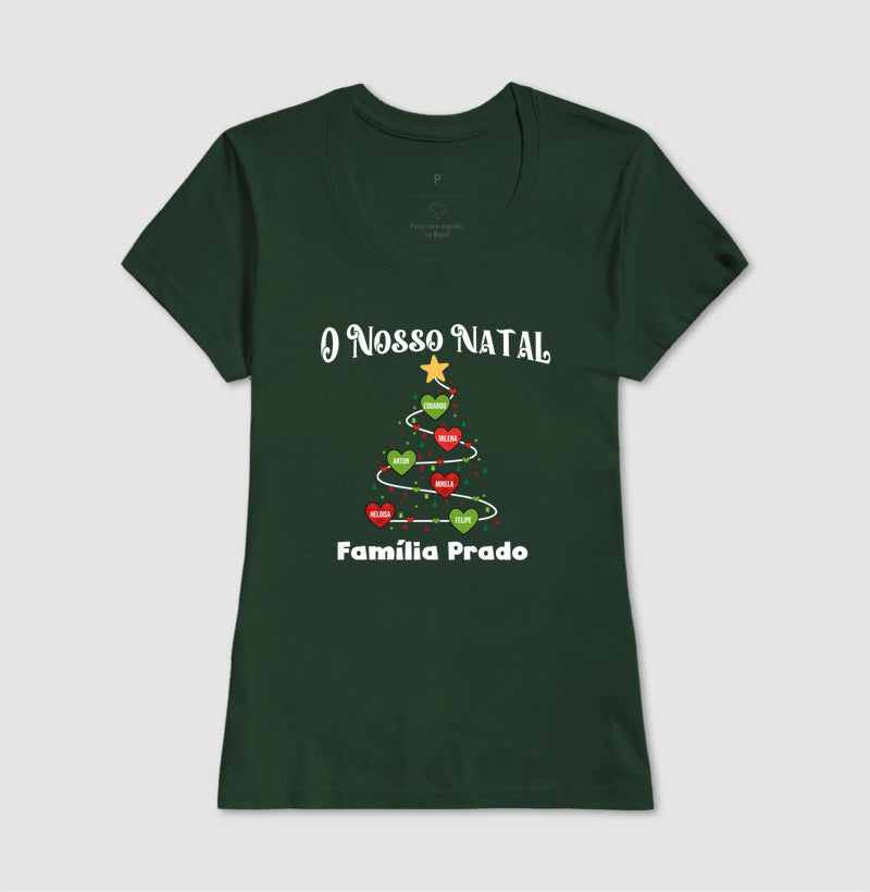 Camiseta Personalizada Árvore de natal com nomes