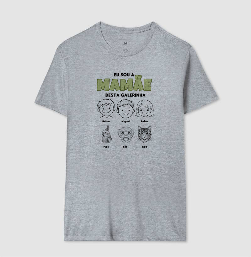 Camiseta Personalizada  Mamãe desta galerinha Filhos e Pets