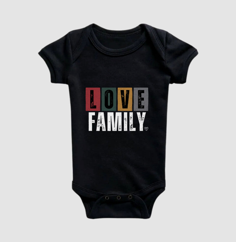 Body infantil Love Family colorida